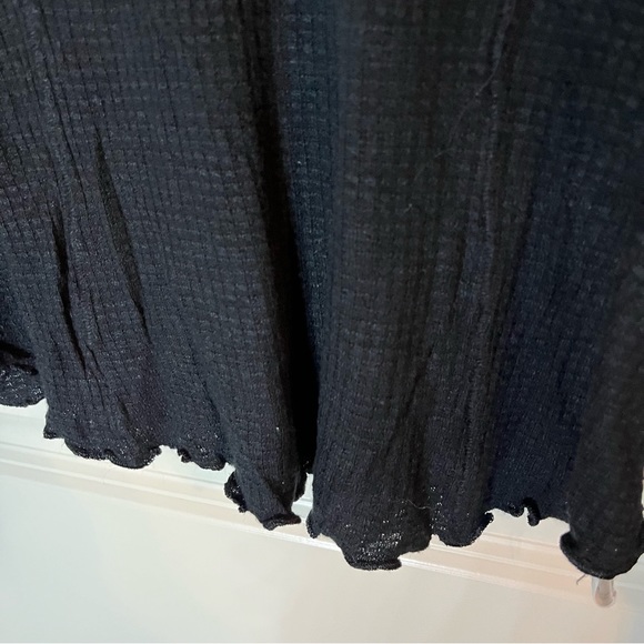 Free People Lettuce Trim Mock Neck Long Sleeve Top - Picture 2 of 5